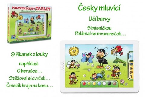 Mravenčekov tablet plast 30x20x2cm na batérie so zvukom v krabici 38x28x4,5cm Cena za 1ks