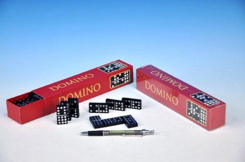 Domino společenská hra dřevo 55ks v krabičce 23,5x3,5x5cm