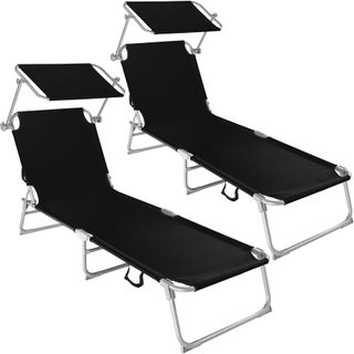 Tectake 400683 2 Beach Sun Loungers 4 pozície