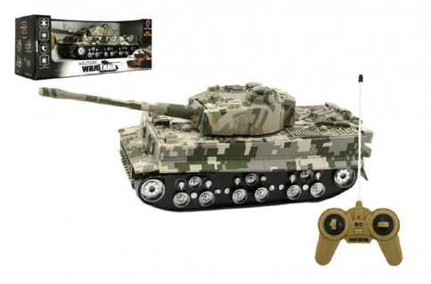 Tank RC plast 25cm na batérie so zvukom sa svetlom v krabici 34x14x14cm Cena za 1ks