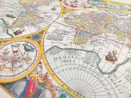 Stará mapa světa - P. Plancius 1594