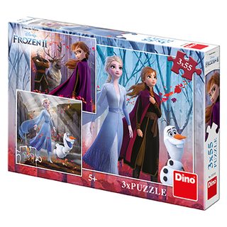 FROZEN II 3x55 Puzzle NOVÉ