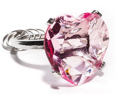 Přívěsek diamant srdce - růžový