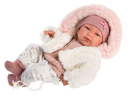 Llorens 84334 NEW BORN HOLČIČKA - realistická panenka miminko s celovinylovým tělem - 43 cm