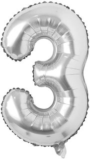 Nafukovací balónky čísla maxi stříbrné - 3