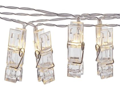 LED klip kolíčky svítící - světelný řetěz 170 cm (APT)