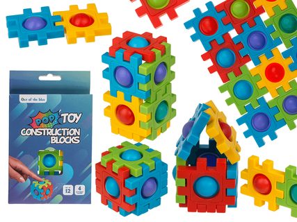 Fidget Pop Toy, stavebnice, cca 4 cm,