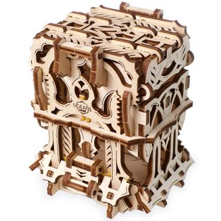 Upears 3D Drevené mechanické puzzle Storage Box na kartách