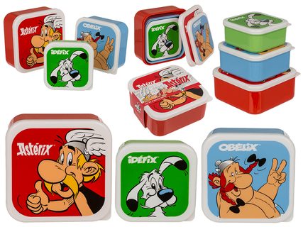 Obědový set tří boxů: Asterix, Obelix a Idefix