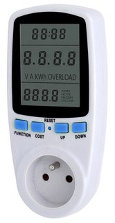 Elektromer zásuvkový merač spotreby s pamäťou PM6 - digitálny wattmeter do zásuvky zálohovania