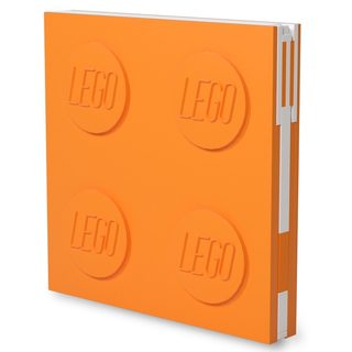 Lego 2.0 stohovateľné notebook s gélovým perom ako klip - oranžová