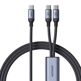 Kabel Speedy USB-C na 2x USB-C Joyroom SA21-1T2/ 100W / 1,5m (černý)