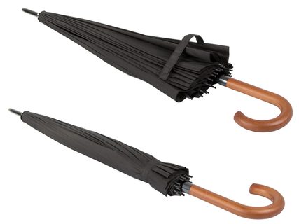 Elegantní deštník černý XXL s rukojetí - 105 cm