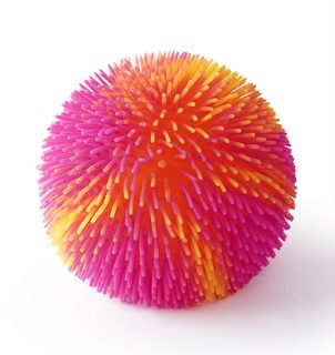 SPORTO Střapatý duhový míč se světlem - oranžovo růžový