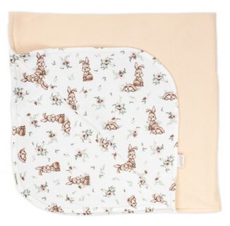 Dětská oboustranná bavlněná deka Nicol, Bunny, 74 x 74 cm, béžovo/krémová
