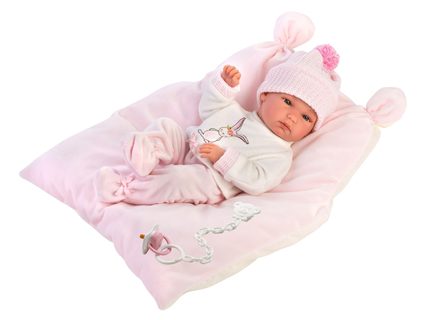 Llorens 63556 NEW BORN DIEVČATKO - realistická bábika bábätko s celovinylovým telom - 35 cm