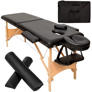 Tectake 404744 Freddi Massage - 2 zóny s kolesami a dreveným rámom