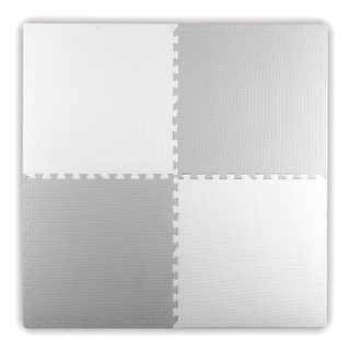 Velká pěnová podložka, puzzle 4 kusy, bílá a šedá