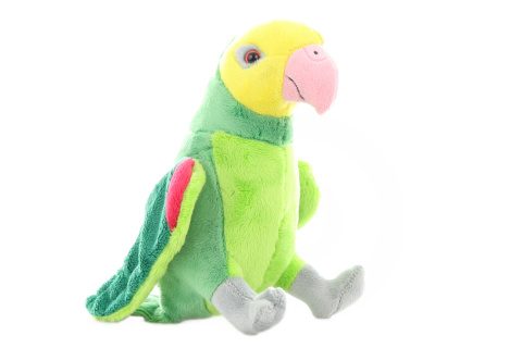 Plyšový papagáj zelený