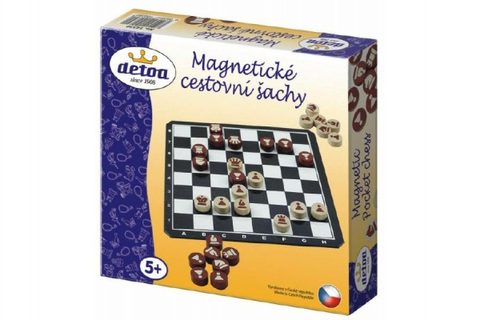 Magnetické cestovné šach drevo spoločenská hra v krabici 20x20x4cm Cena za 1ks