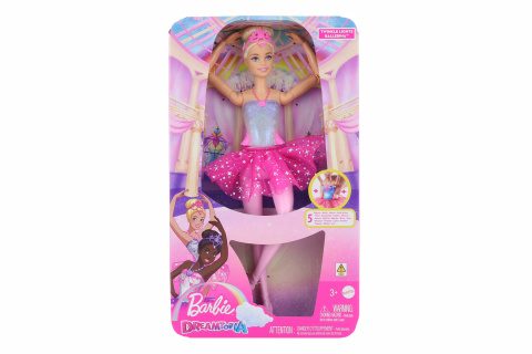 Barbie svietiaca magická baletka s ružovou sukňou HLC25