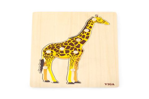 Drevená Montessori vložka - žirafa