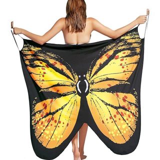 Plážové šaty - motýľové krídla xs -m - žltá