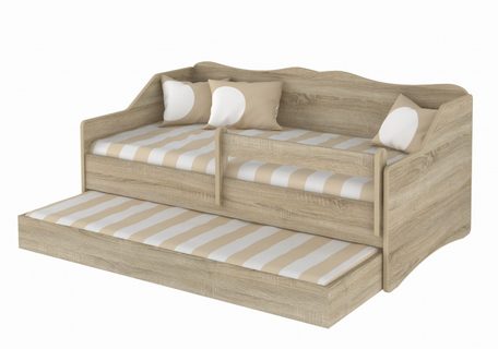 Dětská postel s výsuvnou přistýlkou 160 x 80 cm - Dub Sonoma