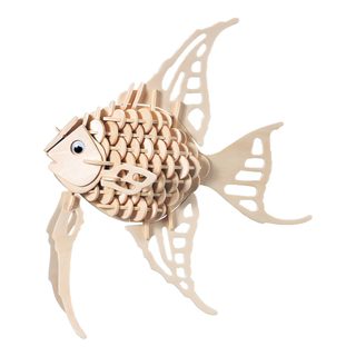 Woodcraft Drevené 3D puzzle zaťaté rybka
