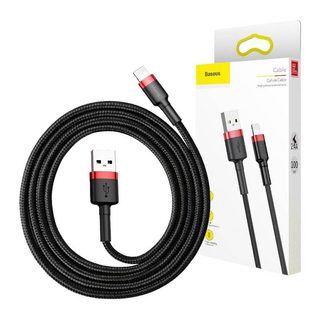 Kabel Baseus Cafule USB Lightning 2A 3m (černý červený)