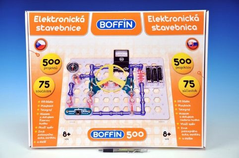 Stavebnice Boffin 500 elektronická 500 projektů na baterie 75ks v krabici