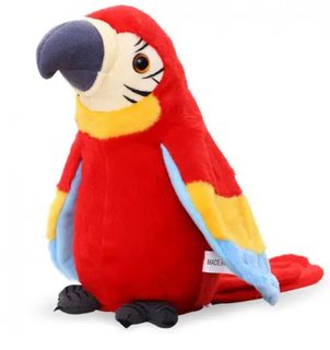 Interaktivní mluvící papoušek - červený