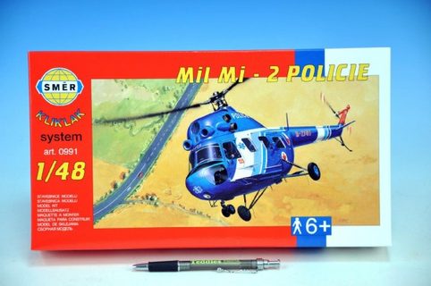 Model Kliklak Vrtuľník Mil Mi 2 - Polícia 27,6x30cm v krabici 34x19x5,5cm Cena za 1ks