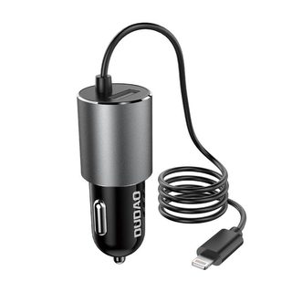 Nabíječka do auta Dudao R5ProL 1x USB, 3,4A + kabel Lightning (šedá)