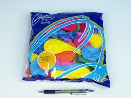 Balonek nafukovací 8" pastelové 100ks v sáčku karneval