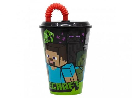 Kelímek s brčkem 430 ml - Minecraft