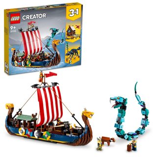 Vikingská loď a mořský had