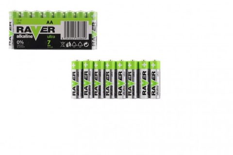 Batéria Raver LR6 /AA 1.5 v alkalických ultra 8ks vo fólii Cena za 1ks