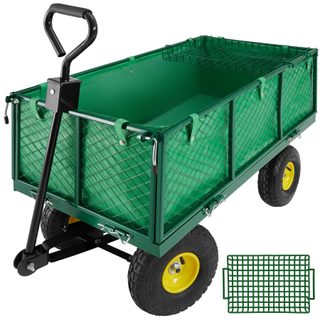 tectake 401418 přepravní vozík zahradní s košíkem 550kg - zelená zelená kov