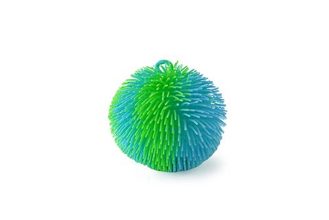 SPORTO Střapatý duhový míč se světlem - zeleno modrý