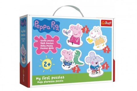 Puzzle pre najmenších Prasiatko Peppa / modré plavky 18 dielikov v krabici 27x19x6cm 2+ Cena za 1ks