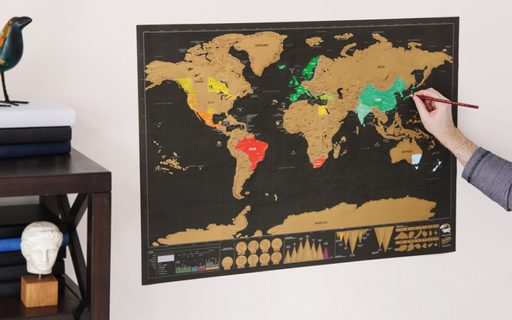 Stírací mapa světa s vlajkami (82x59) (ISO)