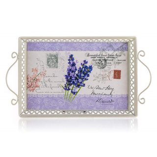 Tray Tin Lavender 41 x 23 x 4,5/9 cm