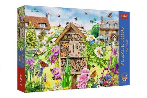 Puzzle Premium Plus - Čajový čas: Domeček pro včelky 1000 dílků 68,3x48cm v krabici 40x27x6cm