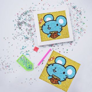 Diamantové maľovanie pre deti - myška