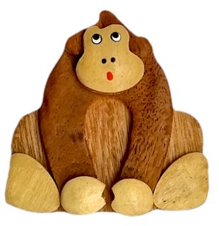 Dvěděti Dřevěná magnetka velká Opice hnědá