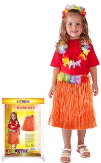 Sukně Hawaii dětská 45 cm oranžová