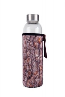 Skleněná láhev s neoprenovým obalem Dřevo