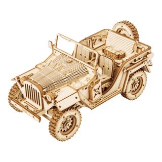 Robotime 3D Drevené puzzle Vojenské Jeep