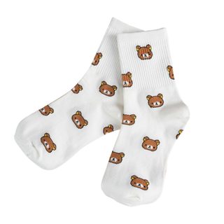 Ponožky s medvídky - bílé